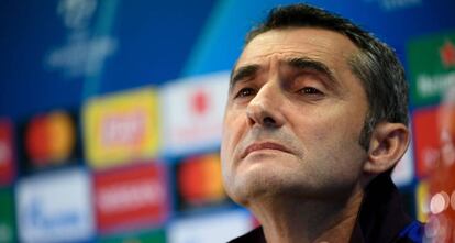 Valverde, durante la rueda de prensa de este lunes.