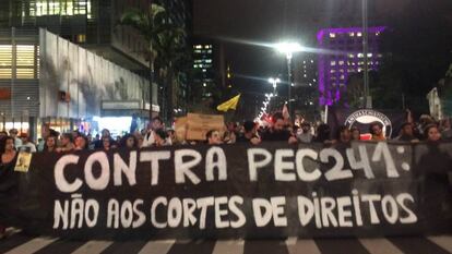 Ato em São Paulo, nesta segunda.