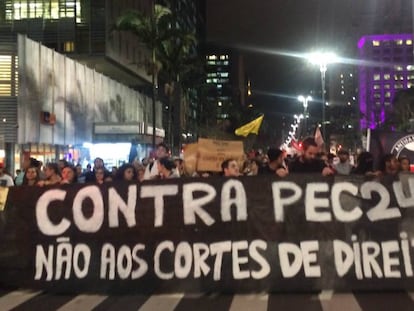 Ato em São Paulo, nesta segunda.