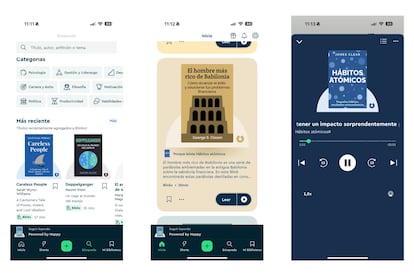 Google Lens (izquierda) leyendo un libro físico y los asistentes de IA de Natural Reader leyendo un PDF.