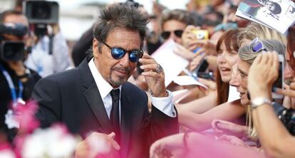 Al Pacino en la presentación de sus dos películas en Venecia.