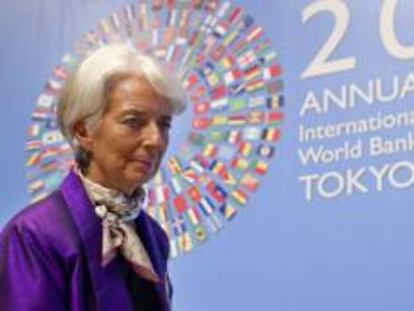 En la imagen, la directora del Fondo Monetario Internacional (FMI), Christine Lagarde, en el marco de la asamblea anual del FMI y el Banco Mundial (BM) el pasado 13 de octubre. EFE/Archivo
