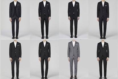 Los trajes de Neil Barrett, alucinantes. Cuestan de media entre 1.400€ y 2.000€.