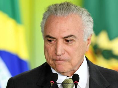 Presidente Michel Temer em evento no Palácio do Planalto.