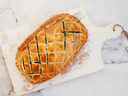 Salmón Wellington con espinacas a la crema