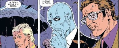 Viñetas de <i>Watchmen,</i> de Alan Moore y Dave Gibbons.