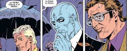 Viñetas de <i>Watchmen,</i> de Alan Moore y Dave Gibbons.