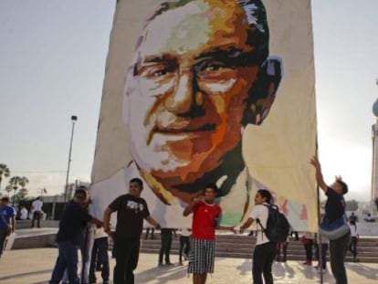 Conmemoración del 34 aniversario del asesinato del arzobispo en marzo de 2014.