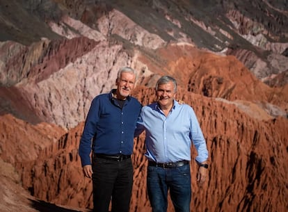 James Cameron y el gobernador de Jujuy Gerardo Morales, el 9 de junio 2023