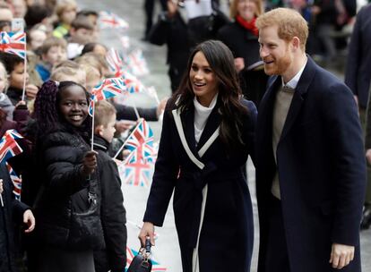 Meghan Markle e príncipe Harry, em março.