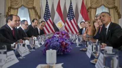 Al Sisi y Obama se reunieron en septiembre en Nueva York.