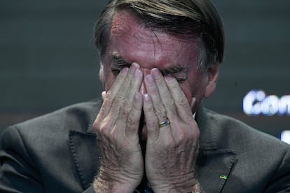 Jair Bolsonaro durante la confederación nacional industrial el 07 de diciembre 2021. 