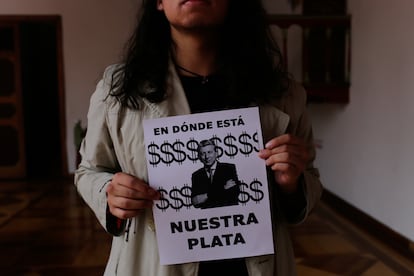 Protesta en la Universidad del Rosario, en Bogotá, el 17 de abril de 2024. 