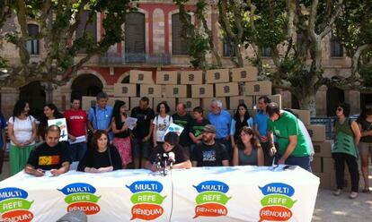 Un momento de la conferencia de prensa organizada por la plataforma multireferéndum.