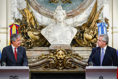 El presidente ecuatoriano Guillermo Lasso y su homólogo argentino, Alberto Fernández