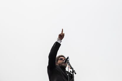 Cornel West, en un mitin del demócrata Bernie Sanders, en el parque El Presidio de San Francisco, durante las primarias de California, el 6 de junio de 2016.