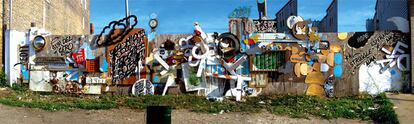 Mural de Michael Genovese (con Juan Ángel Chávez y Cody Hudson) en Chicago 2004. Esta obra aparece en el libro <i>Creatividad en la calle</i> Blume, de Francesca Gavin.