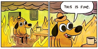 El meme de 'This is fine' procede de un cómic web de KC Green.