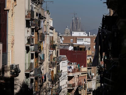 Vista de viviendas del barrio de Poble-sec y Sant Antoni de Barcelona.