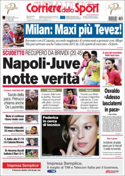 Portada del 'Corriere dello Sport'