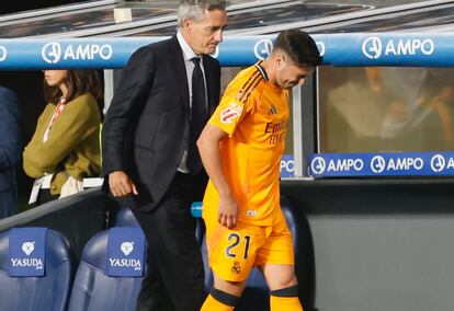 Brahim, el 14 de septiembre en el Reale Arena (San Sebastián) tras ser sustituido en la primera parte del partido entre el Real Madrid y la Real Sociedad por una lesión muscular.