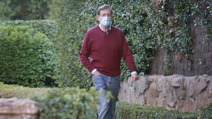 Mariano Rajoy saliendo de su casa, este miércoles, en Madrid.