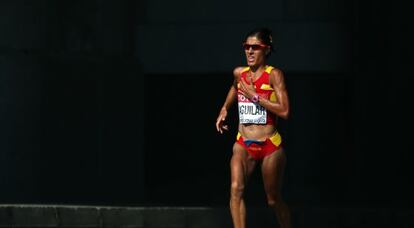 Alessandra Aguilar, en el maratón del Mundial de Moscú 2013, en el que terminó plata. 