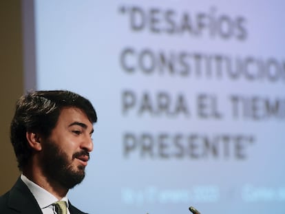 El vicepresidente de la Junta de Castilla y León, Juan García-Gallardo, de Vox, el pasado lunes en Valladolid.