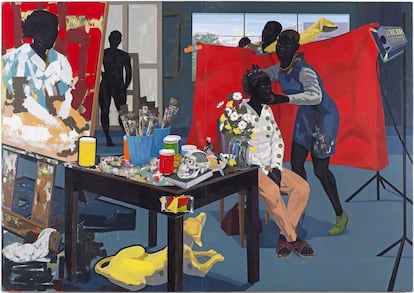 Sin título (Estudio), obra de 2014 de Kerry James Marshall, perteneciente a la colección del Metropolitan Museum.