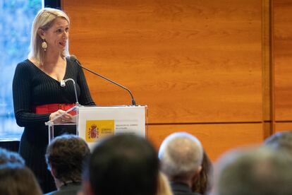 La delegada del Gobierno en Cataluña, María Eugènia Gay, este lunes, en el acto de la celebración del 44 aniversario de la Constitución, en Barcelona. Marta Pérez