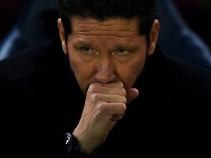 Simeone, en el banquillo de Villarreal.