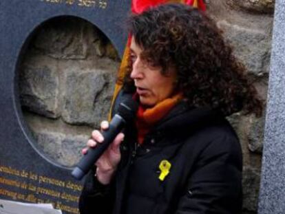 Spanish Justice Minister Dolores Delgado walked out of the event at the former Nazi concentration camp, where thousands of exiled Spanish Republicans died