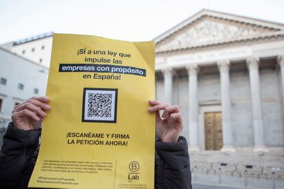 El movimiento B Corp reivindicando la Ley de las Empresas Con Propósito, hoy ya aprobada, pero aún sin reglamento.