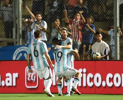 Lionel Messi celebra su conquista en San Juan.