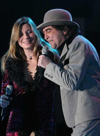 Joaquín Sabina, durante su actuación  en la Feria de Guadalajara.