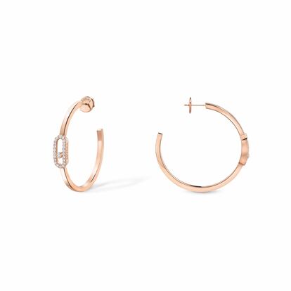 Unos aros mucho más especiales y estilosos. Las criollas Move Uno de Messika Paris en oro rosa y diamantes son el sueño de cualquier amante de las joyas.  