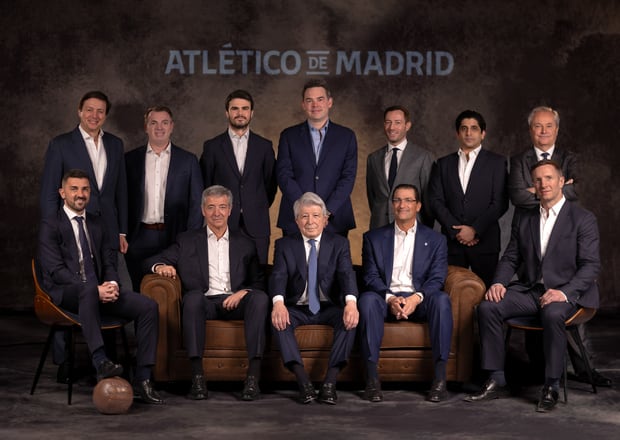 Imagen del nuevo consejo de administración del Atlético de Madrid, en una imagen difundida por el club,