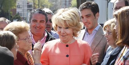 Aguirre, durante un acto electoral en Madrid. 