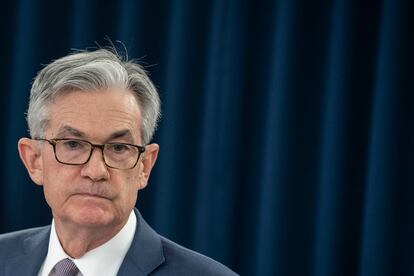 El presidente de la Fed, Jerome Powell, atiende a la prensa el pasado 3 de marzo.