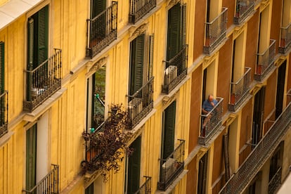 Bloque de vivienda en Madrid, en marzo.