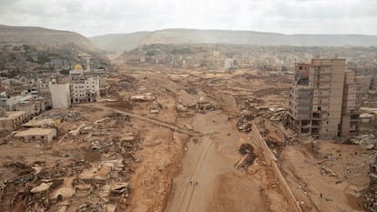 Vista general de Derna, Libia, este lunes. 