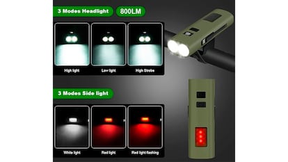 Luz bicicleta sobre fondo blanco.