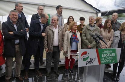 Andoni Ortuzar, presidente del PNV, este domingo en la presentación de los candidatos de su partido a las Cortes el 26-J.