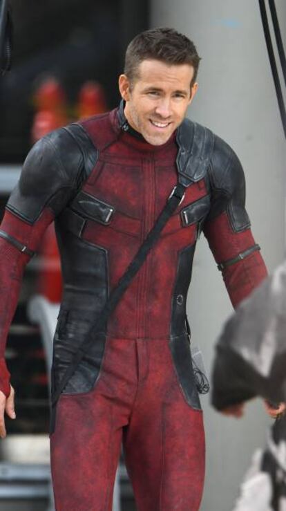 Ryan Reynolds durante el rodaje de la película 'Deadpool' en Vancouver.