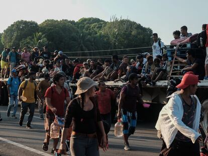 Una caravana migrante rumbo a la Ciudad de México, en busca de refugio político, el pasado 1 de noviembre.