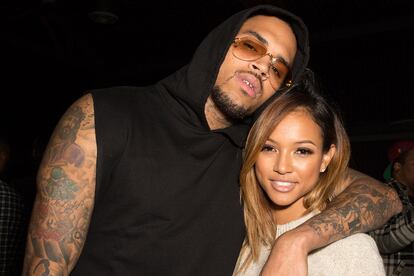 Chris Brown y Karrueche Tran, fotografiados en 2014.