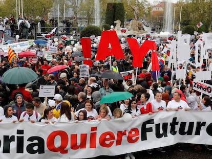 Manifestación en Madrid de la España vaciada, el 31 de marzo de 2019.