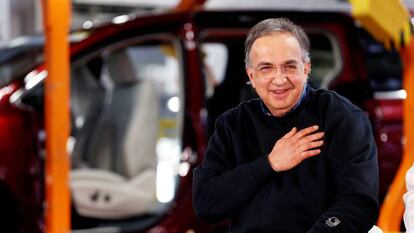 Sergio Marchionne,en una fábrica de Chrysler en Ontario, Canada, en 2017