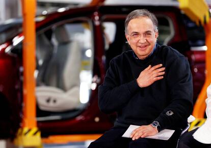 Sergio Marchionne,en una fábrica de Chrysler en Ontario, Canada, en 2017