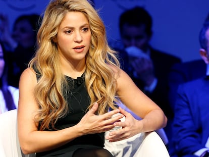 Shakira, durante un encuentro del Foro Económico Mundial en Davos, Suiza.